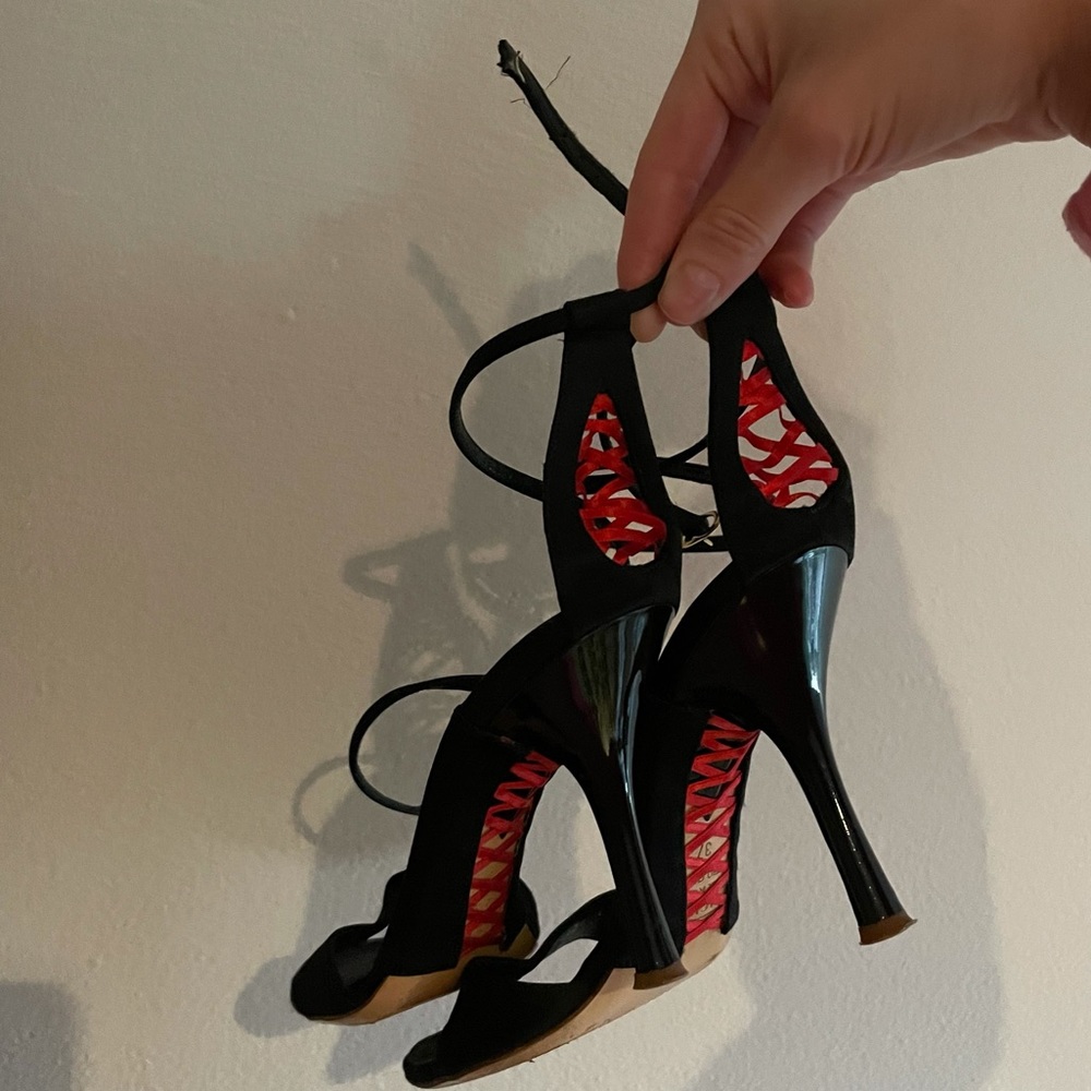 Giuseppe Zanotti Design Black Red Corset Heels
